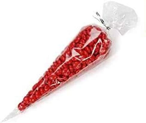 100 Extra Small Cone Shaped Treat & Favor Bags Size: 3. 1/8" x 7 3/4" (8cm x 20cm) Crystal Clear Cello/Cellophane Polypropylene - 100 Pcs (XS) in Saudi Arabia