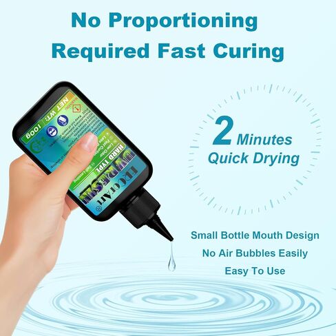 UV Resin - 200g Crystal Clear UV Resin Kit, UV Glue with Glitter, Solar Cure Sunlight Epoxy Resin, Fast Curing UV Resina for Jewelry Making, Earring Pendant, Craft Decoration DIY - Each 100g in Kuwait