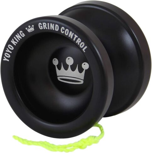 يويو كينج يويو معدني احترافي غير مستجيب للتحكم في الطحن مع محمل حرف C عريض وخيط متضمن (اسود) in Kuwait