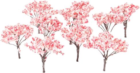 20pcs 6.5cm Blossom Cherry HO OO Scale Model Trees Scenery Railroad Layout Scene in Saudi Arabia