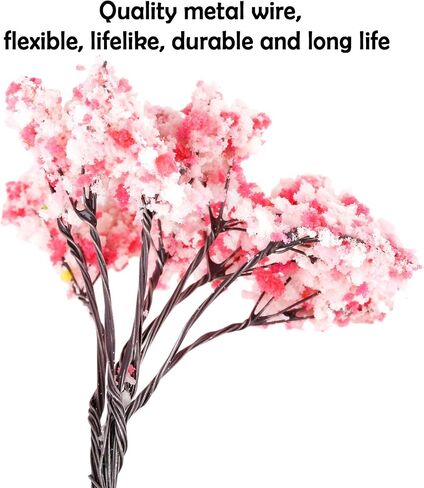 20pcs 6.5cm Blossom Cherry HO OO Scale Model Trees Scenery Railroad Layout Scene in Saudi Arabia