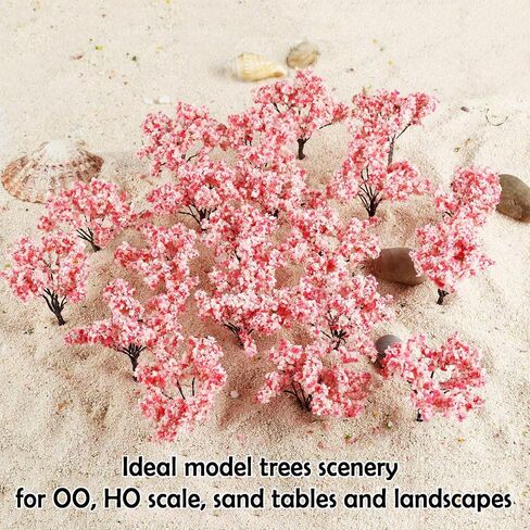 20pcs 6.5cm Blossom Cherry HO OO Scale Model Trees Scenery Railroad Layout Scene in Saudi Arabia