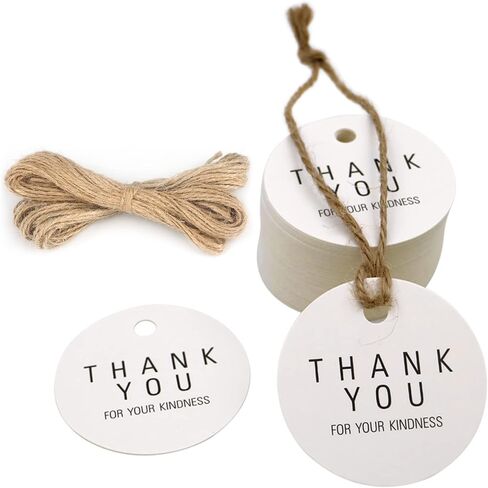 G2PLUS Thank You for Celebrating with Us Tags, 2.2'' Original Design Kraft Paper Gift Tag,100 PCS Thank You Present Tags with String for Gift Wrap,Wedding,Baby Shower, Holiday Party Favor (Brown) in Kuwait