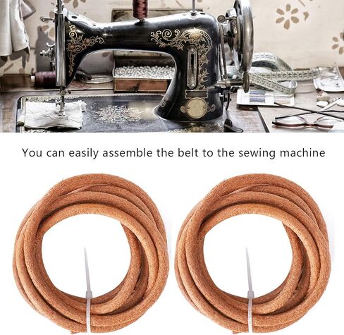 2Pcs Sewing Machine Leather Belts Sewing Machine Treadle Belts Sewing Machine Belt Drive Treadle Parts with Hook Sewing Machine Accessories Parts in Saudi Arabia