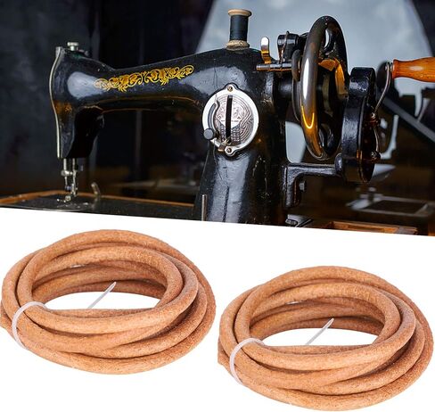 2Pcs Sewing Machine Leather Belts Sewing Machine Treadle Belts Sewing Machine Belt Drive Treadle Parts with Hook Sewing Machine Accessories Parts in Saudi Arabia