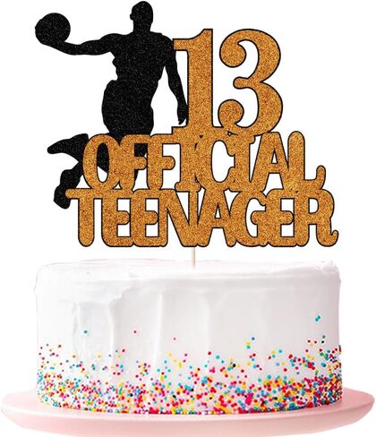 13 قطعة علوية رسمية لكعكة المراهقين - غلاف كعكة عيد الميلاد اللامع تحت عنوان كرة السلة، اختيار كعكة عيد الميلاد الثالث عشر، حفلة صبي يبلغ من العمر ثلاثة عشر عامًا ونجوم كرة السلة وديكور الحفلات الرياضية (الثالث عشر) in Kuwait