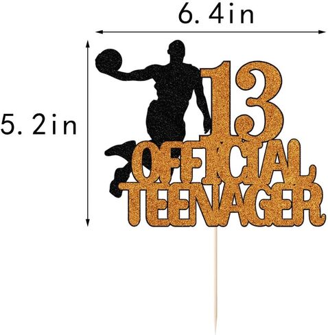 13 قطعة علوية رسمية لكعكة المراهقين - غلاف كعكة عيد الميلاد اللامع تحت عنوان كرة السلة، اختيار كعكة عيد الميلاد الثالث عشر، حفلة صبي يبلغ من العمر ثلاثة عشر عامًا ونجوم كرة السلة وديكور الحفلات الرياضية (الثالث عشر) in Kuwait