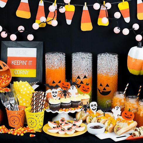 CCINEE 80pcs Plastic Halloween Picks, Halloween Cupcake Topper Picks Food Picks Ghost Pumpkin Spiders Bats Skull Cupcake Toppers for Kids Birthday Party Themed Party in Saudi Arabia