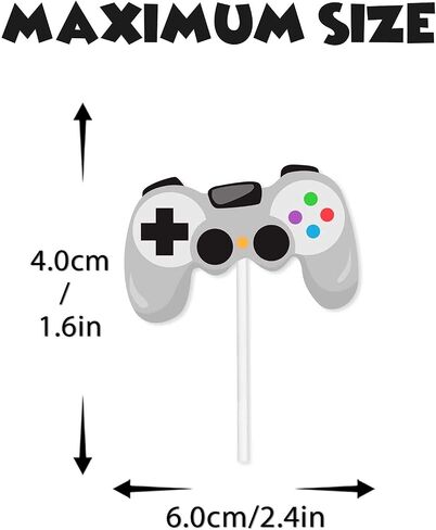 18pcs Glitter Dessert Cupcake Topper Colorful Teenager Video Game Controller Theme Decor Supplies Baby Shower Boys Girls Happy Birthday Decorations in Saudi Arabia