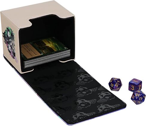 صندوق تجميع بطاقات التداول المغناطيسي من BlackLotos، صندوق تجميع بطاقات التداول المغناطيسي يناسب أكثر من 100 بطاقة YGO مزدوجة الأكمام للبطاقات القابلة للجمع، صندوق بطاقات اللعب (أرجواني) in Kuwait