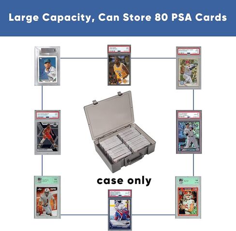 حافظة بطاقات من آر إتش كوم متوافقة مع بي جي إس إيه إف جي إس إيه إف جي إس للتداول الرياضي المتدرجة 80 بطاقة، صندوق تخزين بطاقات بألواح مقاومة للماء مع إسفنج ممتص للصدمات in Kuwait