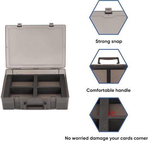 حافظة بطاقات من آر إتش كوم متوافقة مع بي جي إس إيه إف جي إس إيه إف جي إس للتداول الرياضي المتدرجة 80 بطاقة، صندوق تخزين بطاقات بألواح مقاومة للماء مع إسفنج ممتص للصدمات in Kuwait