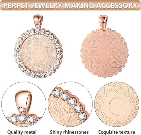 30 قطعة من حجر الراين على شكل حافة قلادة كابوشون مع حجر الراين الشفاف كابوشون لصنع المجوهرات DIY ، 3 ألوان (الذهب ، فضي ، روز ذهبي), زجاج ميتال in Kuwait