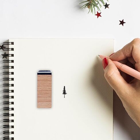 Pine Tree Rubber Stamp, 3/5 Inch Small Mini Christmas Stamp for Scrapbooking Card Making Planner in Saudi Arabia