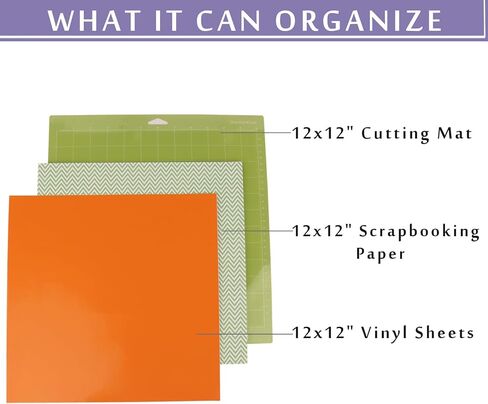 12x12 Paper Storage Organizer,4 Pack Scrapbook Paper/Construction Paper/Vinyl Sheets/A4 Paper/Cutting Mat for Cricut Storage Organizer Craft Supplies in Kuwait
