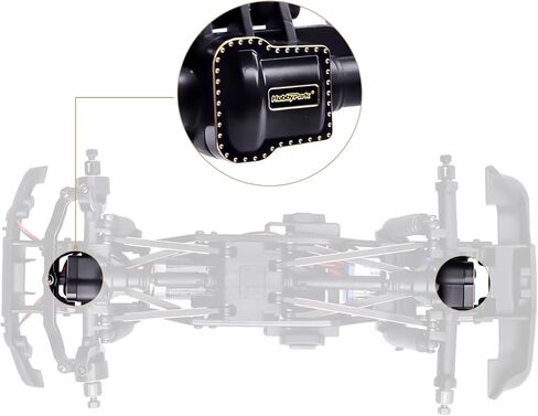HobbyPark أغطية فرق نحاسية غطاء المحور الخلفي الأمامي لترقيات TRX4M 1/18 RC الزاحف استبدال السيارة 9787 9738 (عبوتان) in Saudi Arabia