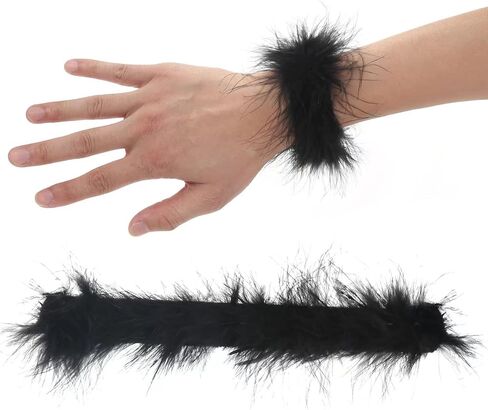 Feather Slap Bracelets, 4Pcs Watch Patting Circle Slap Ring Wrist Decoration Cuff Sleeves Slap Bangle for Party Decoration Mardi Gras Holiday Supplies in Kuwait