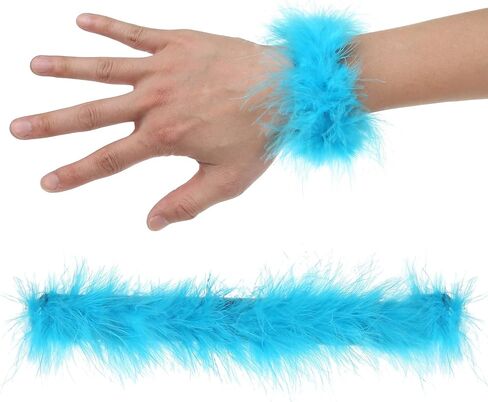 Feather Slap Bracelets, 4Pcs Watch Patting Circle Slap Ring Wrist Decoration Cuff Sleeves Slap Bangle for Party Decoration Mardi Gras Holiday Supplies in Kuwait