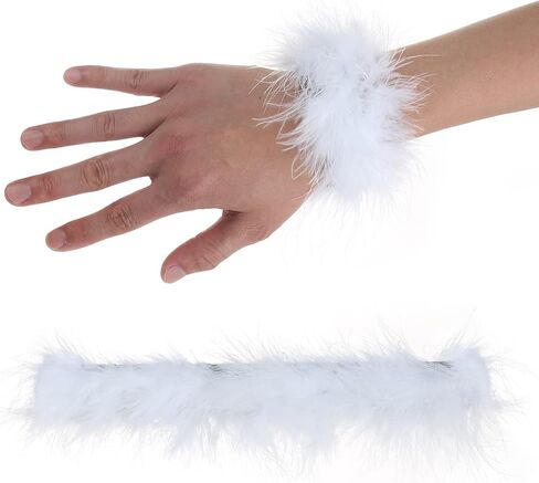 Feather Slap Bracelets, 4Pcs Watch Patting Circle Slap Ring Wrist Decoration Cuff Sleeves Slap Bangle for Party Decoration Mardi Gras Holiday Supplies in Kuwait