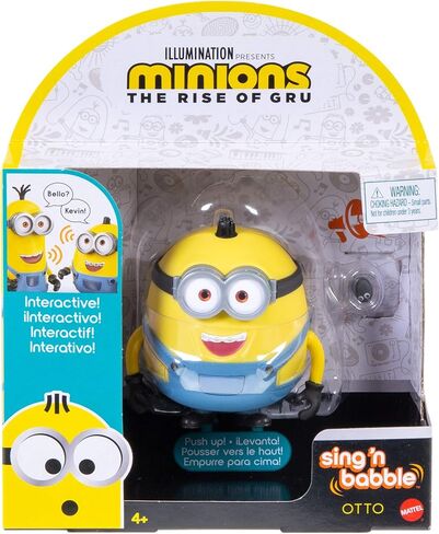 Minions: The Rise of Gru Sing ‘N Babble Otto Interactive Action Figure, Talking Character Toy with 25 Plus Talking & Laughing Sounds 4-in Tall, Gift for Kids Ages 4 Years & Older in Saudi Arabia