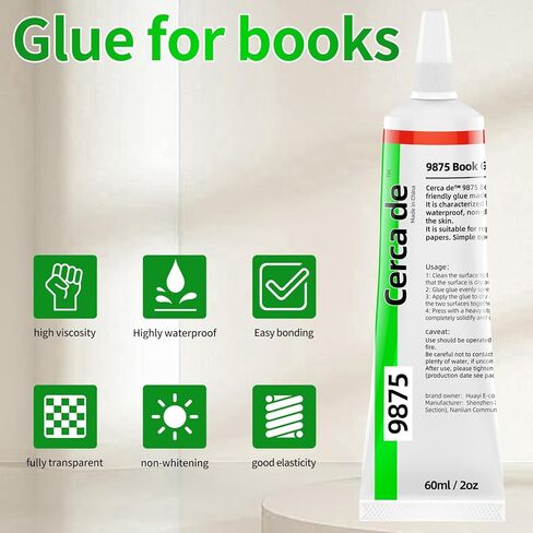 Cerca de Book Glue, Adhesive Clear Color, Soft, Strong, Waterproof, Glue for Book Repair and Bonding, envelopes，Postcards，Paper Craft ，Greeting Cards, Invitations，Crafts DIY，2oz in Kuwait