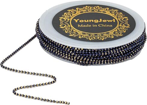 YoungJewl 42 قدم سلاسل ربط الكابل 1.8 مم نحاس صغير سلسلة خرز صنع المجوهرات سلاسل لقلادة DIY معلقة حلية العلامات أساور سلسلة المفاتيح الحرفية (14 لونًا مختلطًا) in Kuwait