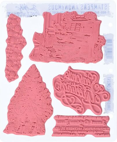 Stampers Anonymous Tim Holtz Cling Rubber Stamp Set, 7" by 8.5", Christmas Magic in Saudi Arabia