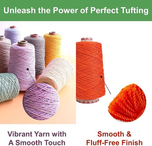 DuraTuft Yarn 45 Vibrant Colors Tufting Nylon Yarn Pack - Ideal for Crochet, Craft Projects -100% B.C.F. - 3 Cones x 1.66lbs -180yards -Perfect for Rug Weaving and Knitting (19 Orange) in Kuwait