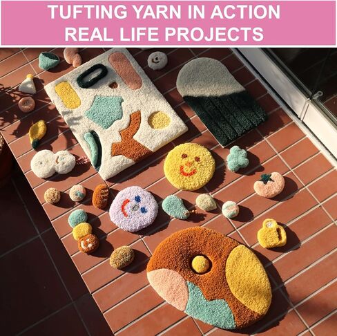 DuraTuft Yarn 45 Vibrant Colors Tufting Nylon Yarn Pack - Ideal for Crochet, Craft Projects -100% B.C.F. - 3 Cones x 1.66lbs -180yards -Perfect for Rug Weaving and Knitting (19 Orange) in Kuwait