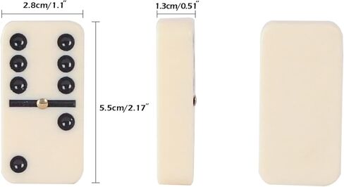 مجموعة الدومينو GUSTARIA للبالغين، مجموعة الدومينو مع 28 بلاطًا عاجيًا، مجموعة ألعاب الدومينو المزدوجة الستة للعبة اللوحة الكلاسيكية، مع حقيبة قماش زرقاء (2 إلى 4 لاعبين) in Kuwait