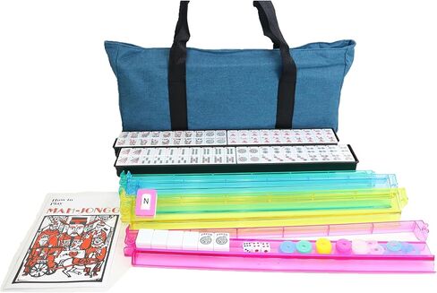 American Mahjong Set 166 Tiles 4 All in One Pusher Rack Combo (Aluminum Case) in Saudi Arabia