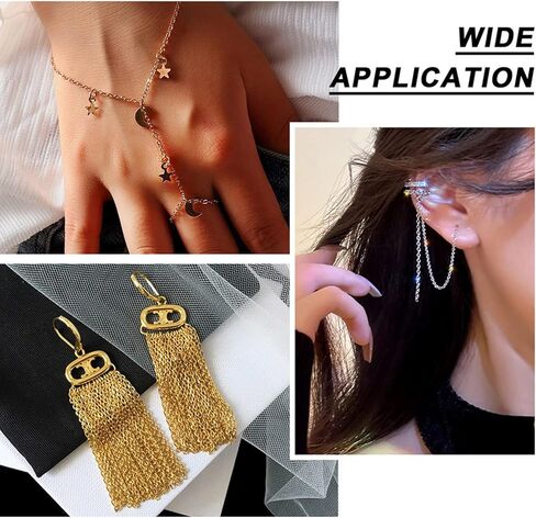 pandahall 16.4 قدم سلسله الخرز الفضائية لصنع المجوهرات السوداء الفولاذ المقاوم للصدا كابل ربط سلسله لفة قلادة سلسله السائبة مع حلقات القفز جراد البحر المشابك لصنع المجوهرات in Kuwait