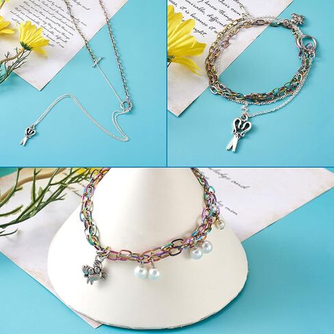 Pandahall 16.40 Feet Soldered Stainless Steel Curb Chains Rainbow Color Metal Cable Twisted Link Chains Unwelded Extender Chains Link Necklace for DIY Necklace Bracelet Jewelry Making 4x3mm in Kuwait