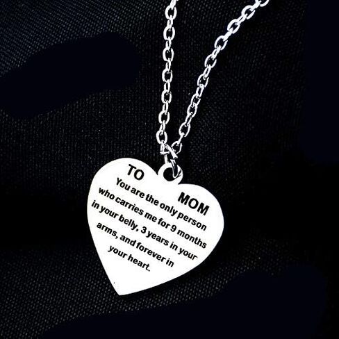 to Mom Gifts Necklace from Daughter Son - You are The Only Person Who Carries Me for 9 Months Necklace Love Heart Pendant Necklace for Mom Birthday Christmas Gifts from Daughter Son in Saudi Arabia