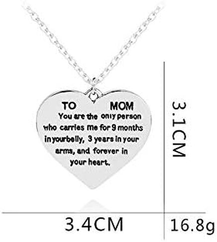 to Mom Gifts Necklace from Daughter Son - You are The Only Person Who Carries Me for 9 Months Necklace Love Heart Pendant Necklace for Mom Birthday Christmas Gifts from Daughter Son in Saudi Arabia