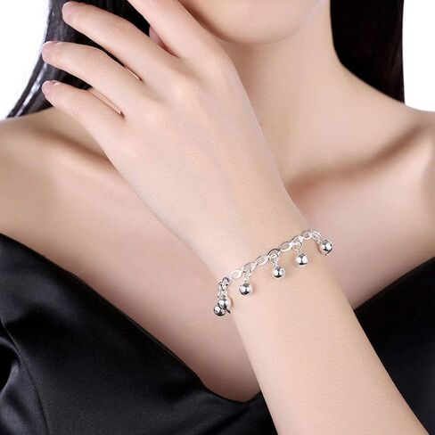 قطعة واحدة من سوار جلجل بيل من توياندونا، مطلي بالفضة الإسترلينية، سوار ساحر من الخرز لحفلات الكريسماس ومستلزمات حفلات الأعياد in Kuwait