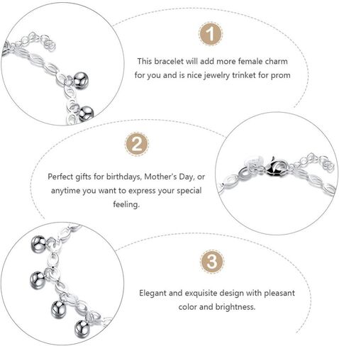 قطعة واحدة من سوار جلجل بيل من توياندونا، مطلي بالفضة الإسترلينية، سوار ساحر من الخرز لحفلات الكريسماس ومستلزمات حفلات الأعياد in Kuwait