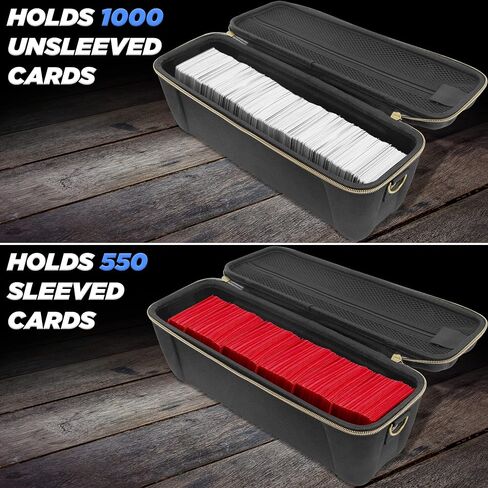 CASEMATIX Top Loader Card Storage Case for Trading Cards with 5 Removable Dividers, 5 Tab Dividers and Carry Strap - Fits 200 Toploader or 40 One Touch Card Holders in Toploader Storage Box in Saudi Arabia