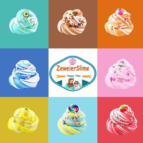 8 عبوات من مجموعة سلايم الزبدة ذات اللونين، هدايا عيد ميلاد للأطفال، هدية للحفلات للفتيات والفتيان، غير لزجة، لعبة الحمأة فائقة النعومة للفتيات 6 7 8 9 10 11 12 in Kuwait