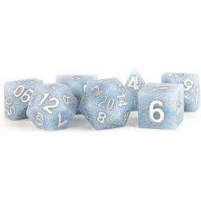 FanRoll من Metallic Dice Games 16 مم حافة حادة من مطاط السيليكون والبولي DND مجموعة النرد: مبعثر ذهبي، لعبة لعب الأدوار للأبراج المحصنة والتنينات