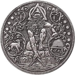 Yuchew Hobo Coin Hobo Nickel Coins Challenge Coin Art Vagrant Coin Collectible Commemorative Coins Antique Silver Plated Collection Lucky Gift (Myth-01)