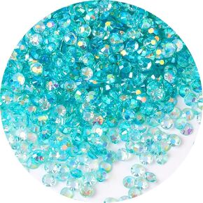 4500 Pcs SS12 3mm AB Flatback Rhinestones for Nails Art Crafts Transparent Glitter Round Gems Crystals DIY Clothes Shoes(Clear Dark Purple AB) in Kuwait