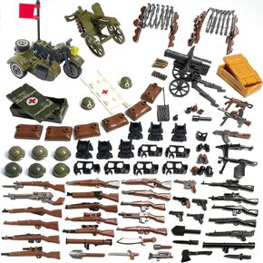 ملحقات الأسلحة العسكرية من Amarliben WW2 لشخصيات صغيرة، معدات أسلحة الجيش الأمريكي، مجموعة ألعاب البناء للأولاد المتوافقة مع العلامات التجارية الكبرى in Kuwait
