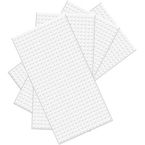 BOROLA Classic Baseplates Building Brick -10 "x 5"، متوافق مع معظم قوالب بناء العلامات التجارية الكبرى، يستخدم لركائز بناء الأبراج وقواعد سطح المكتب (4 عبوات، رمادي فاتح) in Kuwait