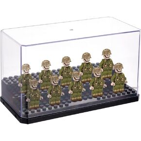 OLYCRAFT 2 Layer Acrylic Minifigures Display Case 12.5x6.9x17.2 Inch Clear Acrylic Display Case with Inner 3 Layer Dustproof Organizer Box Assemble Countertop Boxes for Aciton Figures Collectibles