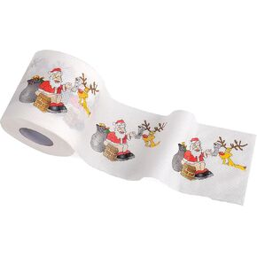SummitLink 1 Roll of Merry Christmas Santa Claus Toilet Paper Tissue Napkin Prank Fun Birthday Party Novelty Gift Idea in Kuwait