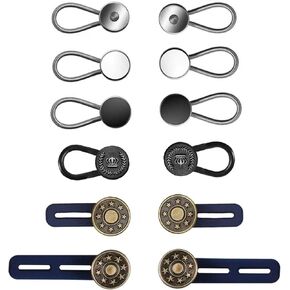 JROZXF طوق موسع زر الرقبة موسع للقمصان الرجالية زر توسيع مرن لتمديد الجينز السراويل طوق تمديدات الخصر للسراويل للنساء والرجال - 12 قطعة in Kuwait