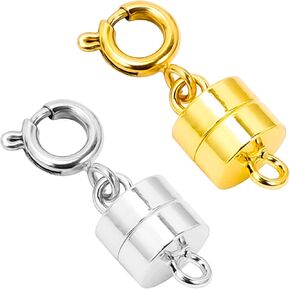 2 Pieces Magnetic Clasp Converter for Necklace Clasps Closures Connector Gold and Silver Plated in Saudi Arabia
