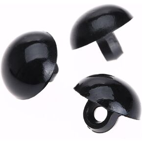 dophee 100Pcs Black Plastic Safety Eyes, DIY Craft Eyes Type Mushroom Domed Round Buttons Sewing Shank for Bear Amigurumi Crochet Puppet Plush Stuffed Animals Doll Making - 10mm