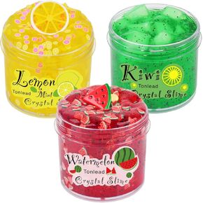 3 Pack Clear Slime Kit 3 Pieces Soft Crystal Clear Putty Set for Kids Party Favors Stress Relief Holiday Christmas Toys for Girls Boys in Kuwait